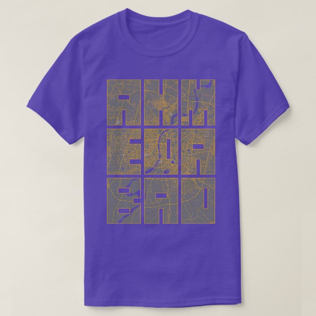 Ahmedabad Gujarat India City Karta Typography Bauh T Shirt (Design framsida)