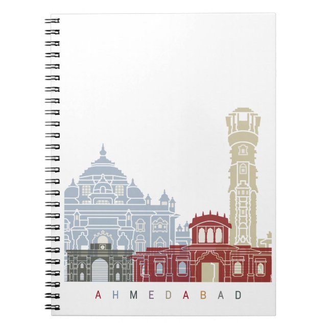 Ahmedabad skyline poster anteckningsbok (Framsidan)