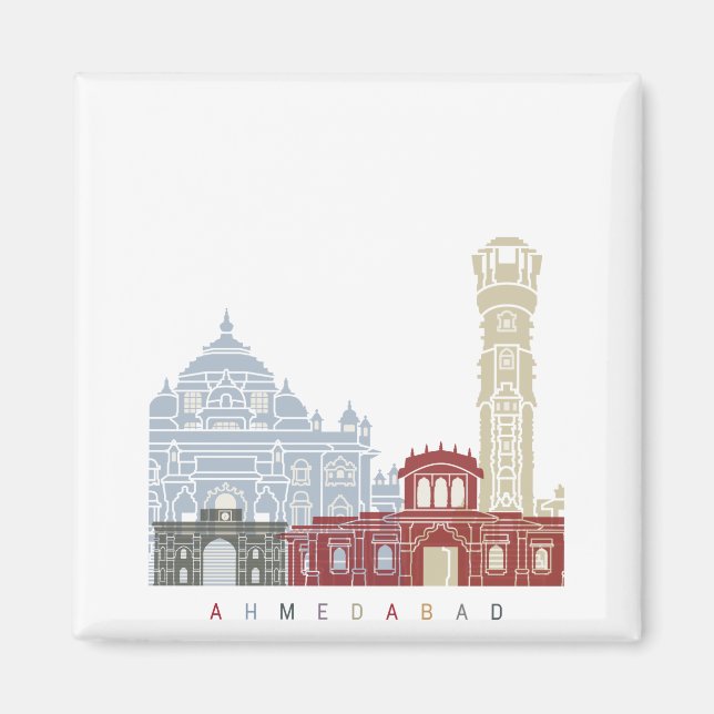 Ahmedabad skyline poster magnet (Framsidan)