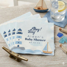 Ahoj! Det är en pojke! Marin fyr Baby Shower