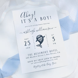 Ahoj! Marin valbaby pojke shower inbjudan