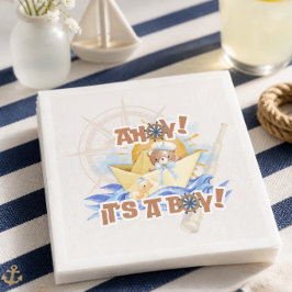 Ahoj! Pappersservetter för baby boy shower
