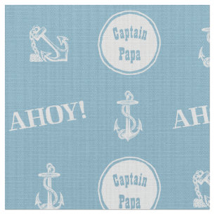 Ahoy! Anpassningsbar Boat Anchor Mönster Light Blu Tyg