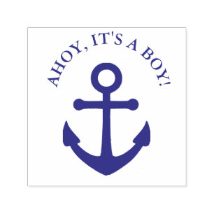 Ahoy är det ett nautiskt baby showerfrimärke fö självfärgande stämpel