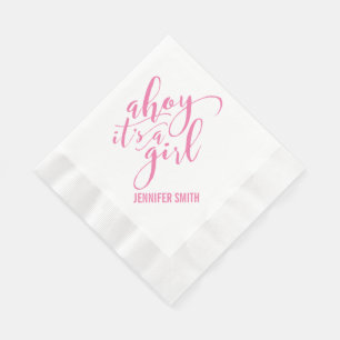 Ahoy är ser det en nautisk baby showersmutt för pappersservett