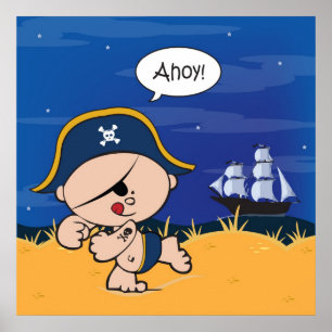 Ahoy Baby! Poster utskrift i Pirat