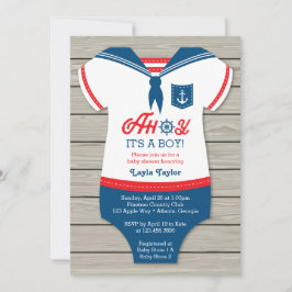 Ahoy Baby Shower-inbjudan, Sailor, Nautical Inbjudningar