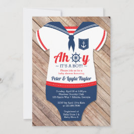 Ahoy Baby Shower-inbjudan, Sailor, Nautical Inbjudningar