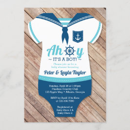 Ahoy Baby Shower-inbjudan, Sailor, Nautical Inbjudningar