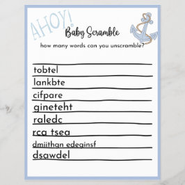 Ahoy Baby Shower-spel Reklamblad