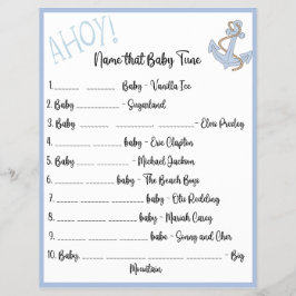 Ahoy Baby Shower-spel Reklamblad
