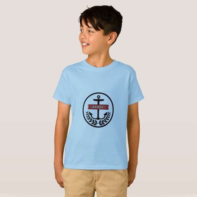 Ahoy - Barn Basic T-Shirt (Hel framsida)