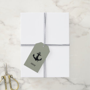AHOY Black Boat Anchor Gift-Märkre Presentetikett