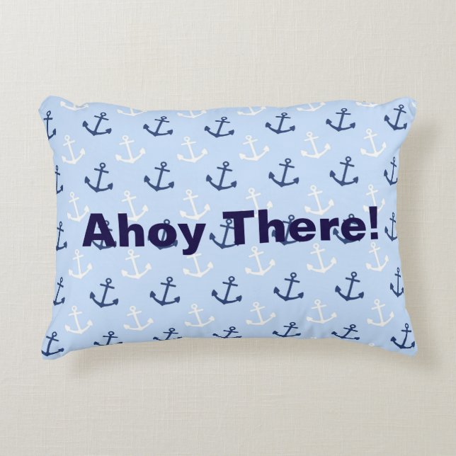 Ahoy där Ankar - Rektangulär Kudd Prydnadskudde (Framsidan)