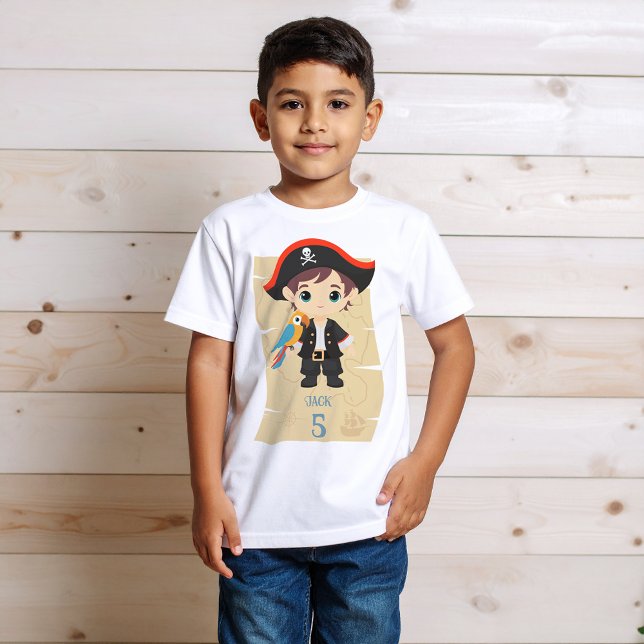 Ahoy där! Pirat Boy Födelsedagsfest T Shirt (Skapare uppladdad)