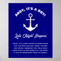 Ahoy dess Coola Baby Shower Late Natt Diaper