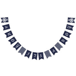 Ahoy dess en nautisk Bunting för pojke Vimplar