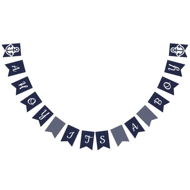 Ahoy dess en nautisk Bunting för pojke Vimplar (Alla)