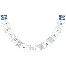 Ahoy dess en nautisk Bunting för pojke Vimplar