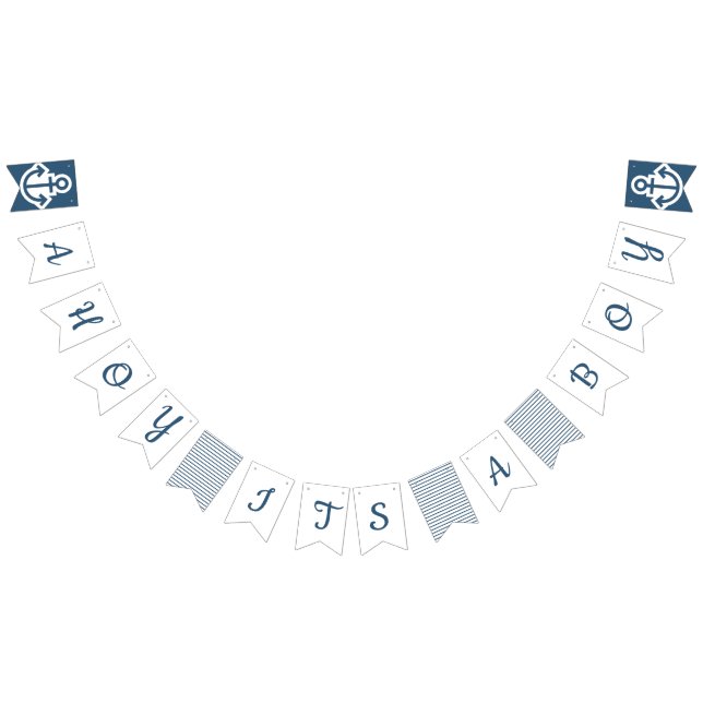 Ahoy dess en nautisk Bunting för pojke Vimplar (Alla)