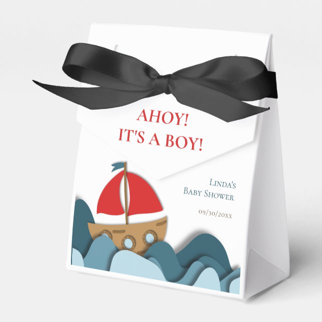 Ahoy dess pojke Nautisk Boy Baby Shower Presentaskar (Framsidan Sidan)