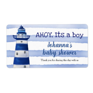Ahoy dess pojkfyr Nautical Baby Shower Fraktsedel