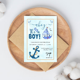 Ahoy dess pojkvaktskuva inbjudningar