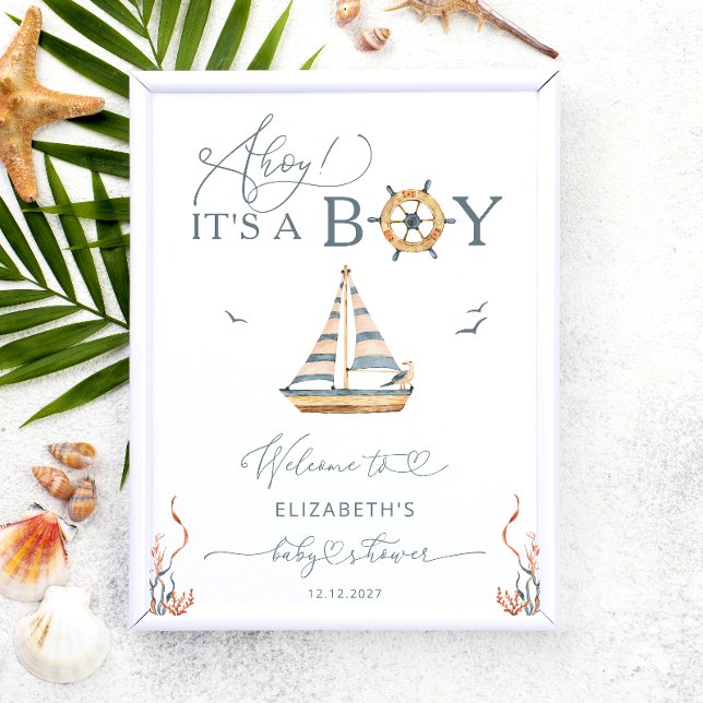 Ahoy, det är Boy! Välkommen till Nautical Boat Bab Poster (Skapare uppladdad)