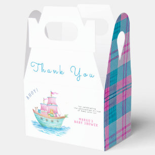 Ahoy Det är en Baby Frakt Djuren Sailboat Baby Sho Presentaskar