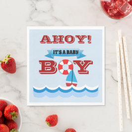 Ahoy Det Är En Baby Pojke Pappersservett