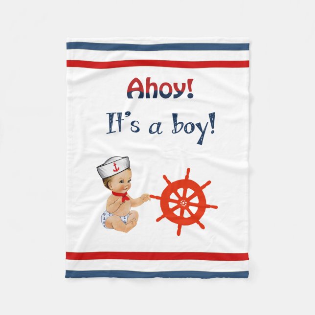 Ahoy Det är en Boy Fleece Blanket (Framsidan)