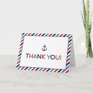 Ahoy Det är en Boy Nautical Baby Shower Tack Kort