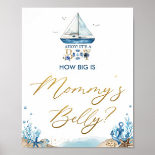 Ahoy Det är en Boy Nautical hur stor är Mamma Bell Poster