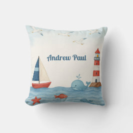 Ahoy Det är en Boy Nautical Nursery Dekorativ kudd Kudde
