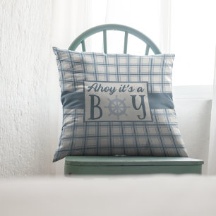 Ahoy Det är en Boy Nautical Nyfödd bebis Kudde