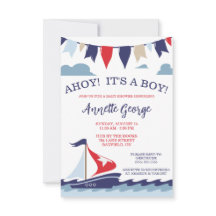 AHOY! Det är en BOY! Nautical Sailing Baby Shower