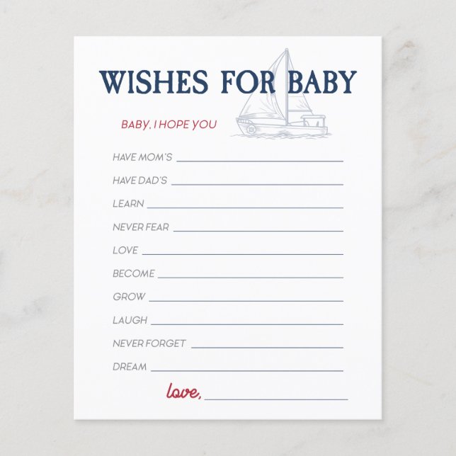 Ahoy Det är en Boy Nautical Shower Önskemål för Ba (Framsida)