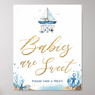 Ahoy Det är en Boy Nautical Spädbarn är Sweet Trea Poster