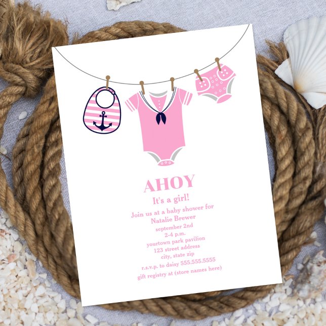 Ahoy Det är en Kostym Nautical Baby Shower Inbjudningar (Skapare uppladdad)