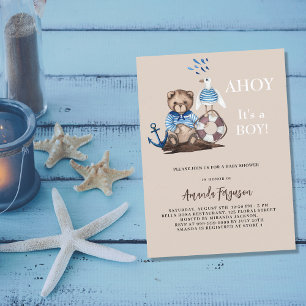 Ahoy det är en nalle-försäljare, babyskor inbjudan vykort