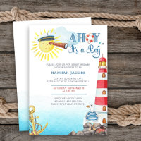 Ahoy, det är en pojk-Cute Nautical Baby Shower
