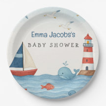 Ahoy Det är en pojk Nautical Baby Shower