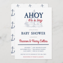 Ahoy Det är en pojk Nautical Baby Shower