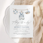 Ahoy Det är en pojk Nautical Baby Shower Inbjudningar<br><div class="desc">Bjud in vänner och familj att fira lite på vägen med den här nautiska temade babyduschinbjudan.</div>