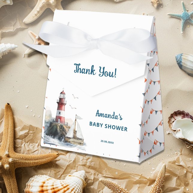 Ahoy Det är en pojk Nautical Baby Shower Presentaskar (Skapare uppladdad)