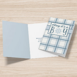 Ahoy, det är en pojk-nautisk babydusch kort