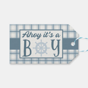 Ahoy, det är en pojk-nautisk babydusch presentetikett