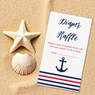 Ahoy Det är en pojk-nautisk babyskor Diaper Raffle Tilläggskort