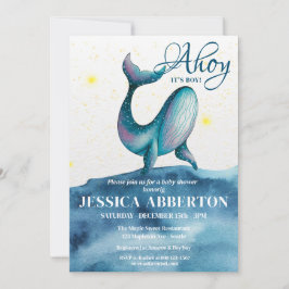 Ahoy, det är en pojk-nautisk babystötare inbjudningar