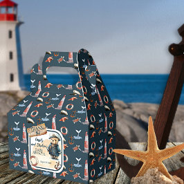 Ahoy, det är en pojk-nautisk Nalle-babydusch Presentaskar